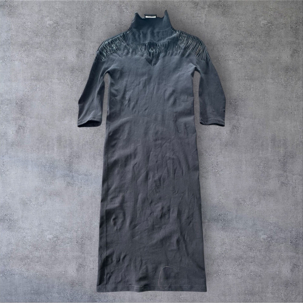 RARE OSFA BlackMilk "The Shredder" Black Knit Midi Dress - Made in Italy - Museu